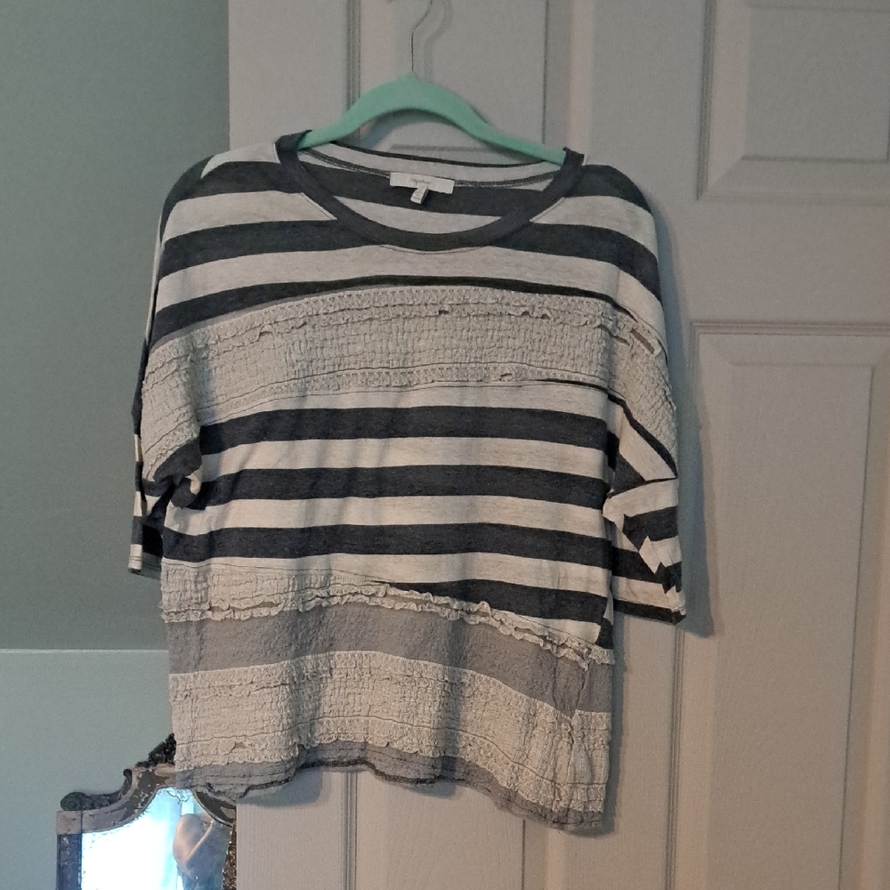 Mystree striped lace top
